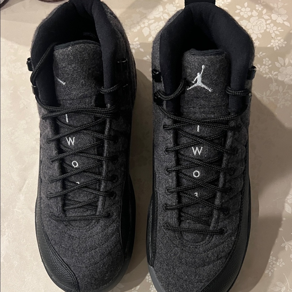 Nike Black Wool-Look High-Top Sneakers
